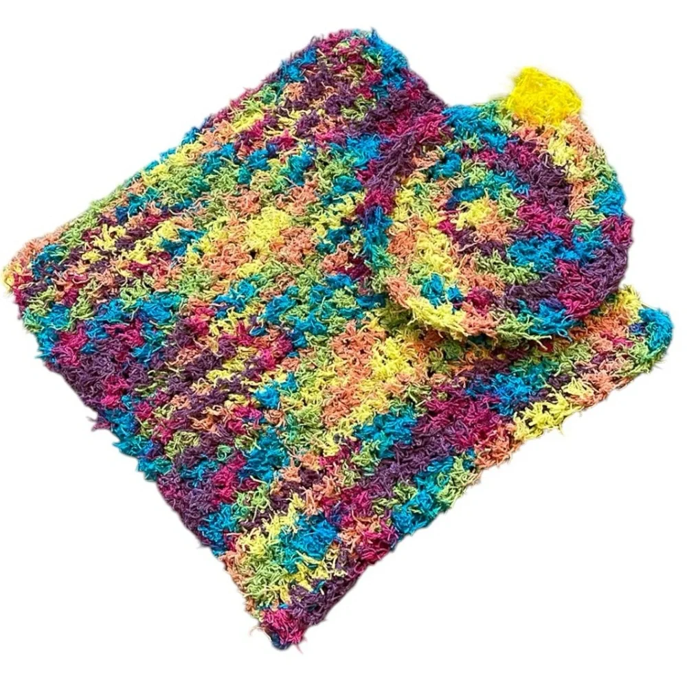 Handmade Scrubby Wash Cloth Bathroom Holiday Set Ornament Blue Green Kitchen - Picture 11 of 12